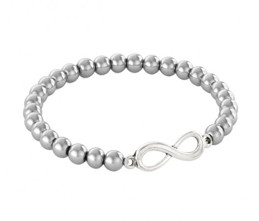 Simply Charm - Silver hematite with infinity. Lavoga