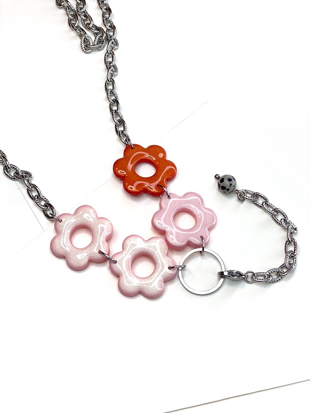 wisiory Naszyjnik w kwiaty FLORA z jaspisem