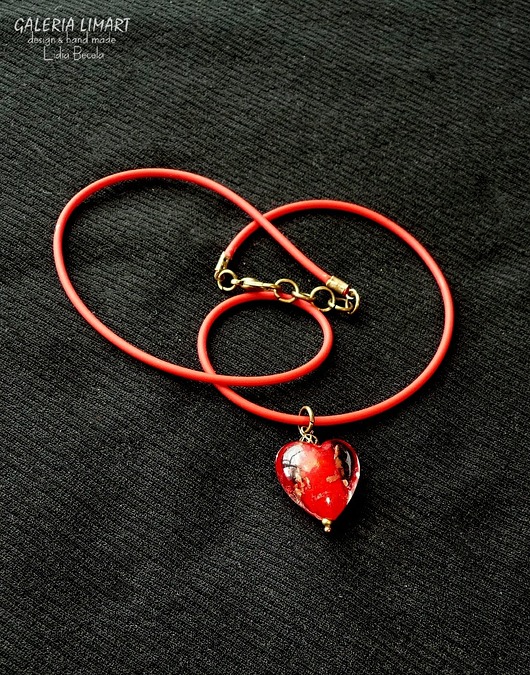 wisiory Serce ze szkła weneckiego uroczy prezent  dla ukochanej osoby