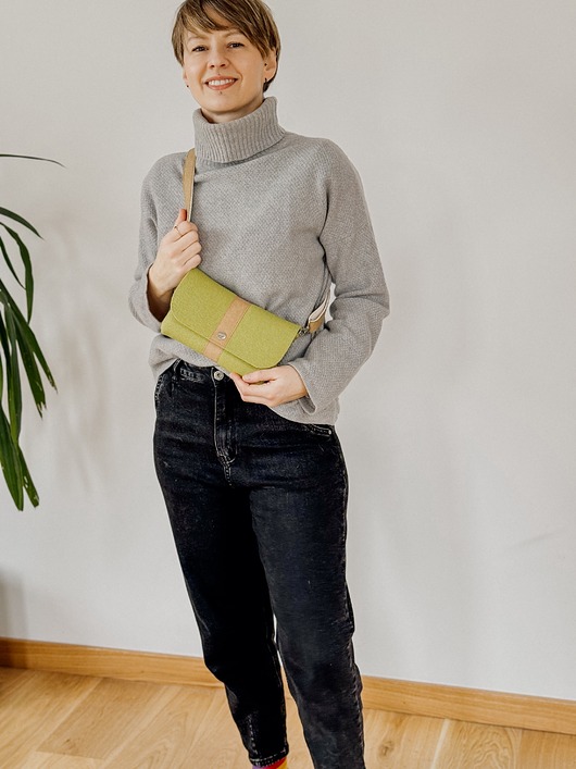 saszetka nerka Marmollada - torebka filcowa nerka ZIELONA + b