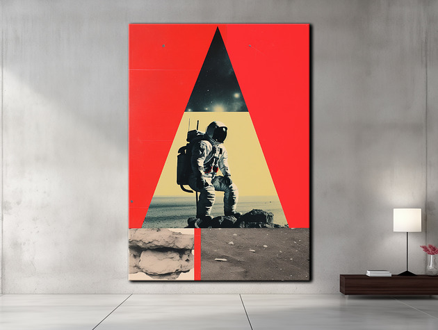 obrazy Apollo 11 - Obraz na płótnie - Druk, Blejtrama - Minimalistyczny Kolaż #3