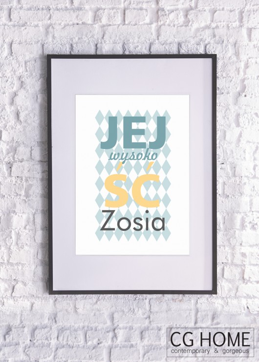 JEJ WYSOKOSC Zosia plakat 30cm x 40cm GRAFIKA Cghome