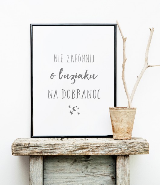 obrazy i plakaty do pokoju dziecięcego Obrazek A3 - Buziak na dobranoc