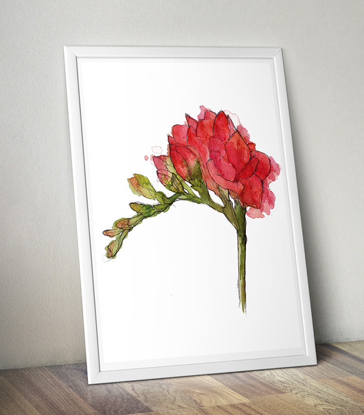plakaty Plakat- ilustracja FREZJA 100x70cm