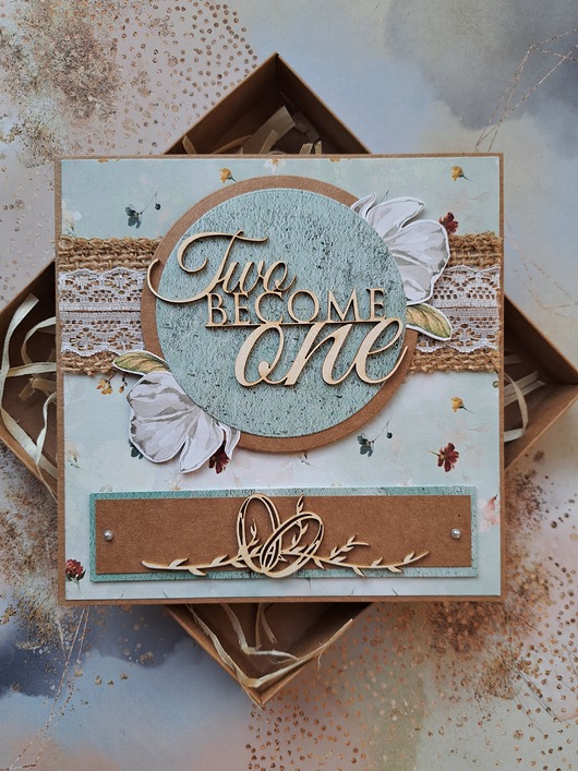 zaproszenia i kartki na ślub Kartka ślubna dla obcokrajowców (w pudełku)