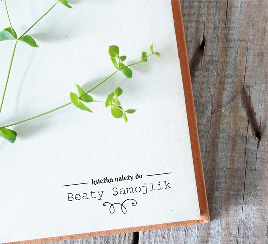 stemple Personalizowany drewniany stempel do książek - ex libris fancy