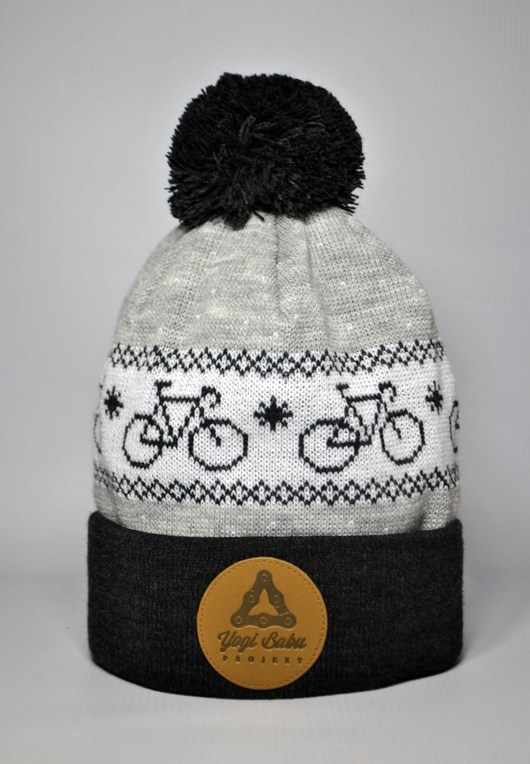 beanie pompom blk/grey FW/17'YOGI BABU PROJEKT yogi babu projekt