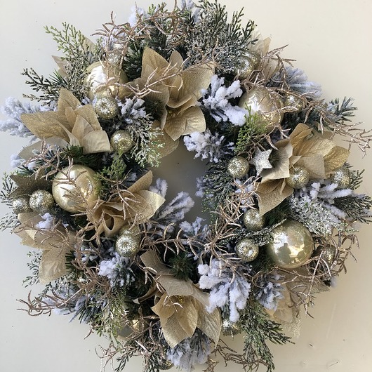 wianki bożonarodzeniowe wianek bożonarodzeniowy białe złoto