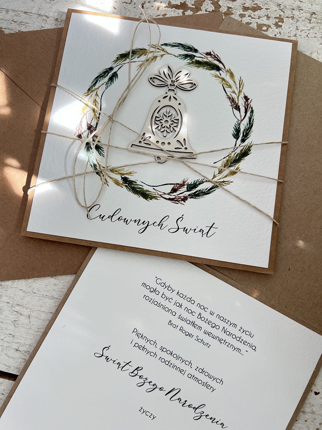 kartki świąteczne Wyjątkowa ręcznie robiona kartka świąteczna na Boże Narodzenie