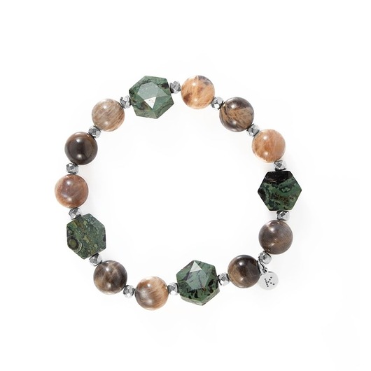 bransoletki z kamieni naturalnych Bransoletka w kolorach ziemi - Wersja Srebrna