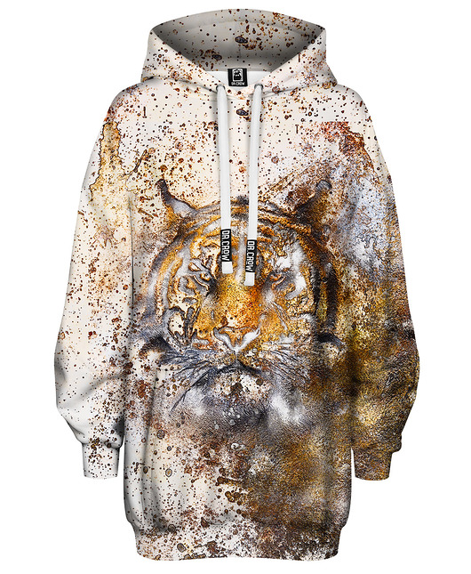 bluza z kapturem damska Bluza Oversize Tunika DR.CROW Golden Tiger