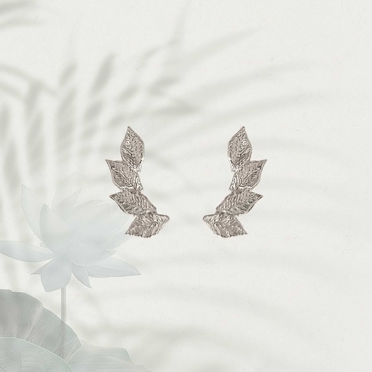 Srebrne kolczyki płatki - Lotos KOS jewellery