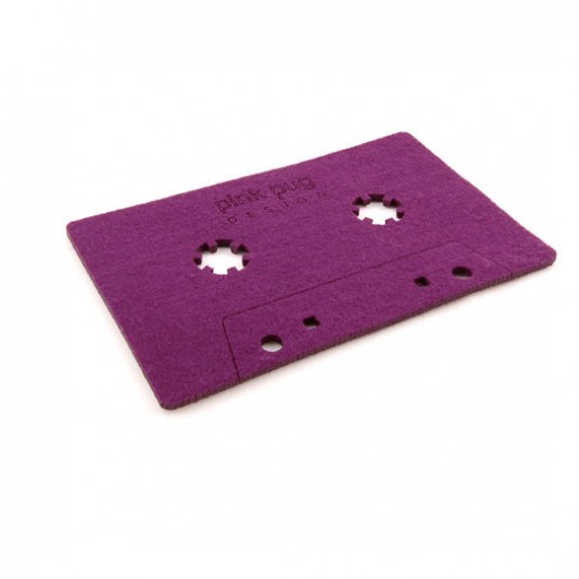 DATA STORAGE - kaseta filc fiolet Pink Pug Design