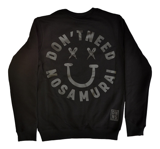 Sweatshirt Black Smile DONT NEED NO SAMURAI