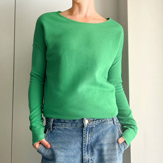 bluza bez kaptura damska Gruby Wąski rękaw Trawa