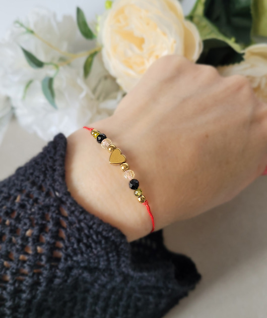 bransoletki z kamieni naturalnych Ochrona i obfitość- minimalistyczna bransoletka z Turmalinem i Cytrynem