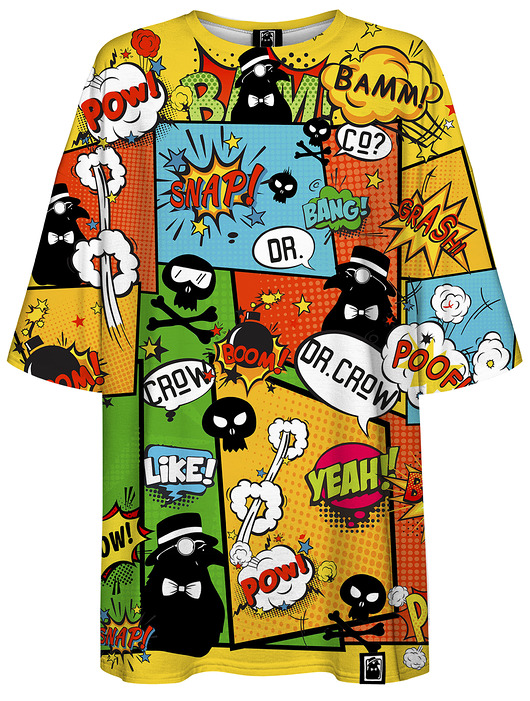 t-shirt damskie DR.CROW T-shirt Damski Oversize Komiks