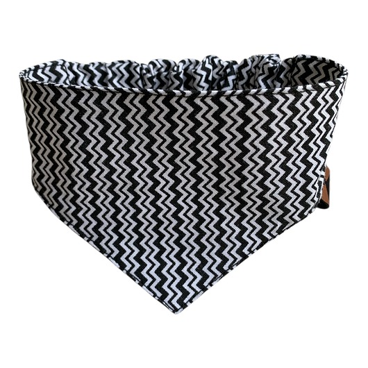 ubranka dla zwierząt Bandana dla psa na gumce rozmiar Czarno-biały zygzak