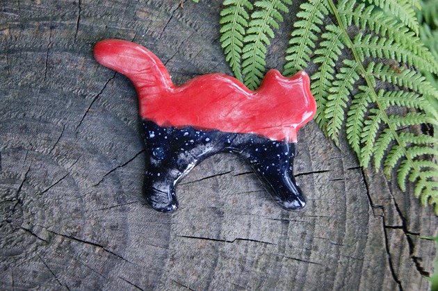 magnesy Ceramiczny magnes kot czarno-czerwony