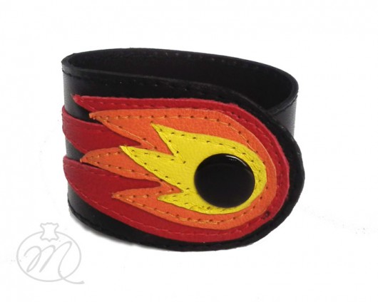 Skórzana bransoleta czarna FLAME Mikashka