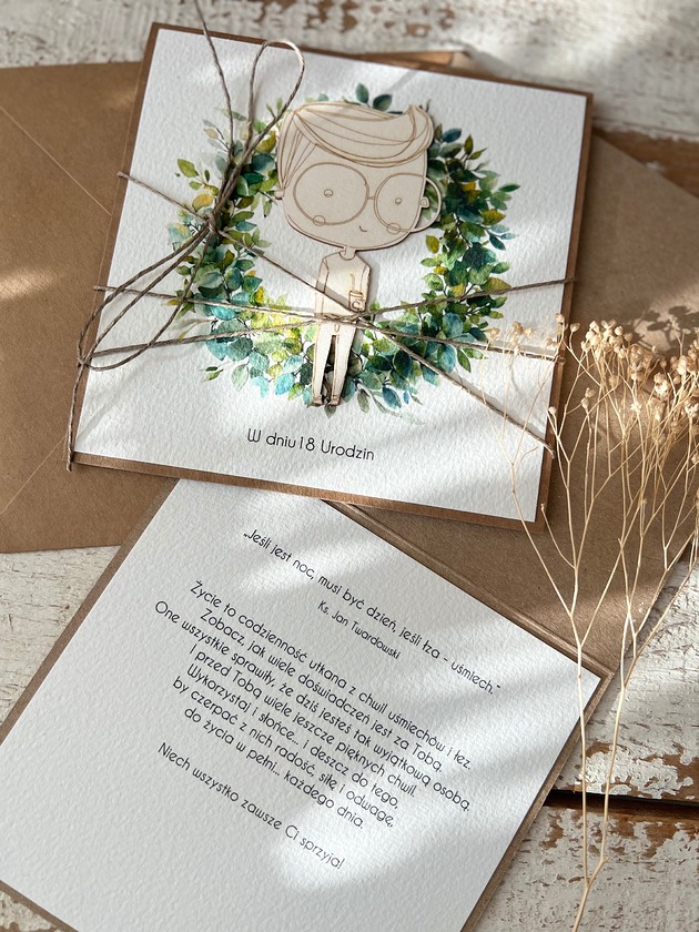 kartki scrapbooking Kartka urodzinowa na 18 urodziny ręcznie robiona