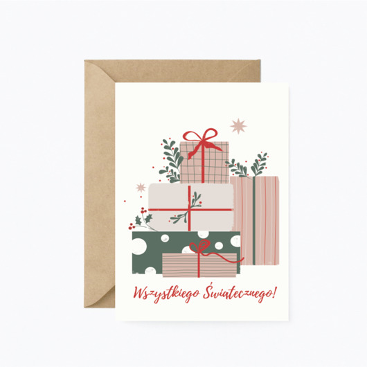 kartki okolicznościowe - wydruki Autorska kartka świąteczna " Wszystkiego świątecznego"
