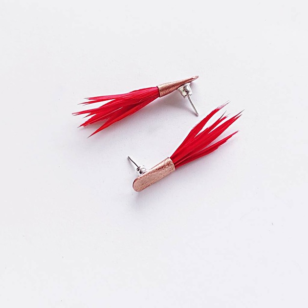 kolczyki z piórami PIÓRKO kolczyki