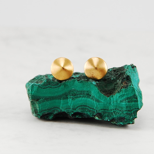 kolczyki pozłacane Kolczyki mini koła satynowe złocone