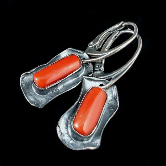 kolczyki srebrne Korale szlachetne