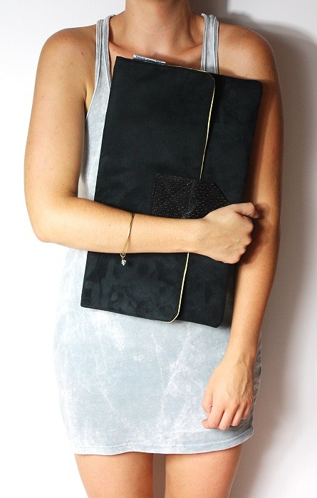 Kopertówka XLblack + yellow + shiny leather Zuzia Górska
