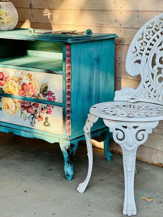 komody Ręcznie malowana szafka z kwiatami, pojedynczy egzemplarz, wysyłka