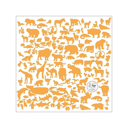 naklejki ścienne do pokoju dziecka Naklejki World Animals Yellow 60x60cm