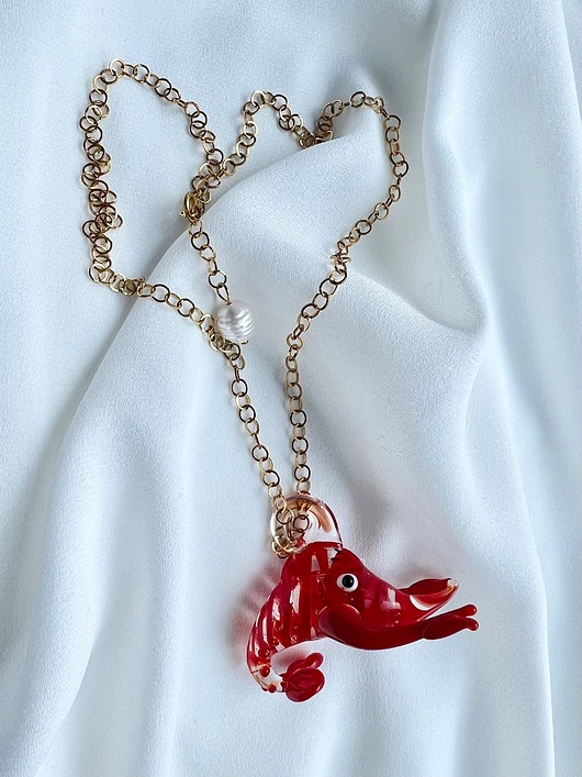 wisiory Naszyjnik z krewetką