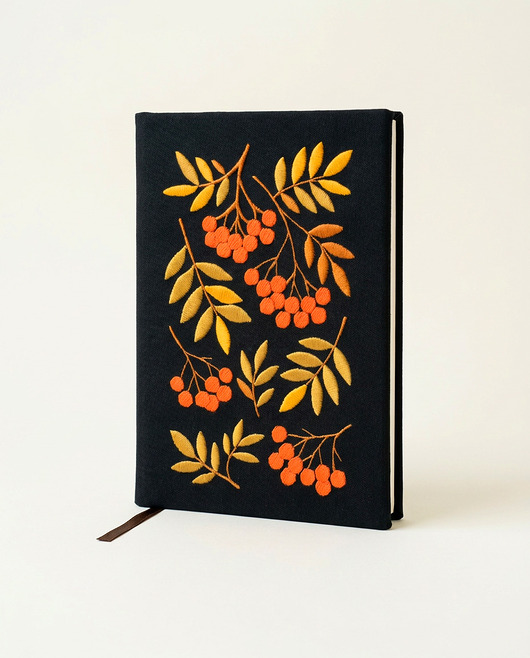 notatniki i albumy Haftowany notes - jarzębina