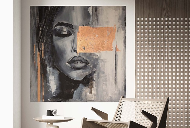 obrazy Abstrakcja Kobieta MIEDZIANA ręcznie malowany obraz XXL