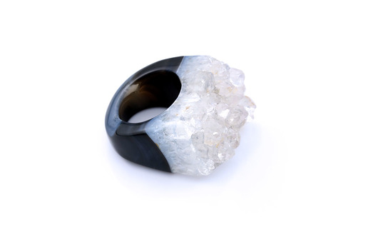 InspiRING High Czarno-Biały rozmiar 14 Brazi Druse Jewelry