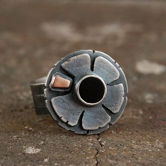 pierścionki srebrne Onyks