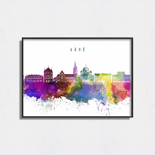 plakaty Plakat Łódź  Akwarela