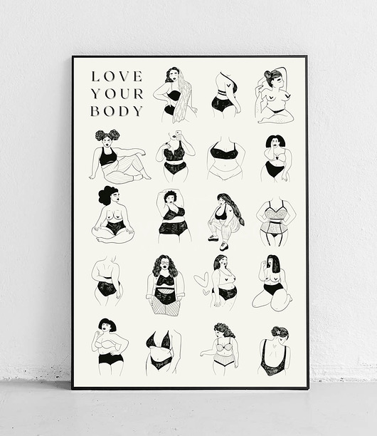 plakaty Plakat Czarno-białe piękno kobiecego ciała