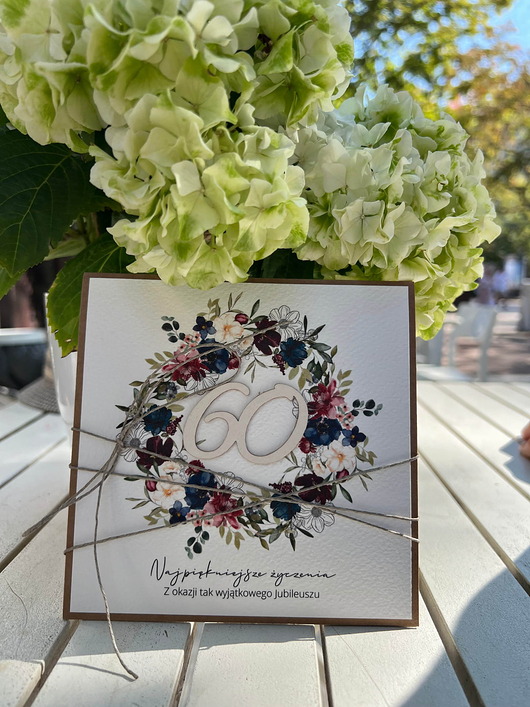 kartki scrapbooking Ręcznie robiona kartka z okazji 60. rocznicy ślubu