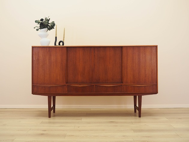regały Highboard tekowy, duński design, lata 60, projektant: E.W. Bach