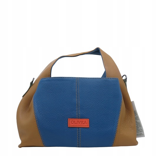 torby na ramię Torebka damska skórzana do ręki ze skrawków skór elegancka kolorowa OLIVKA