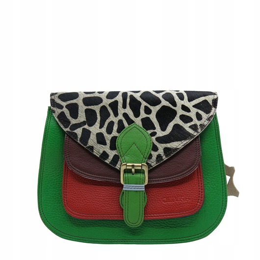 torby na ramię Torebka listonoszka elegancka regulowany pasek skórzana kolorowa OLIVKA