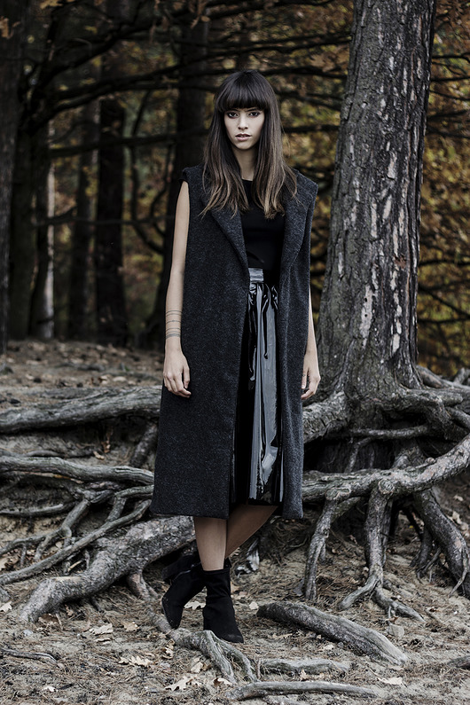 Grey long vest A2