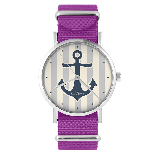 zegarki unisex Zegarek - Kotwica - amarant, nylonowy