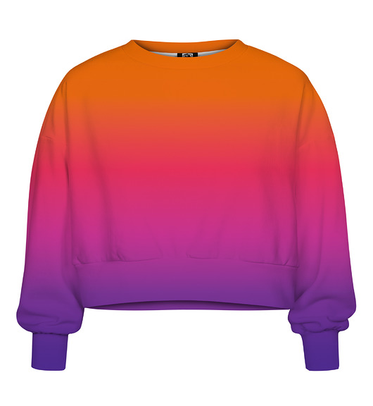 bluza bez kaptura damska DR.CROW Bluza Krótka CROP Ombre Orange Purple