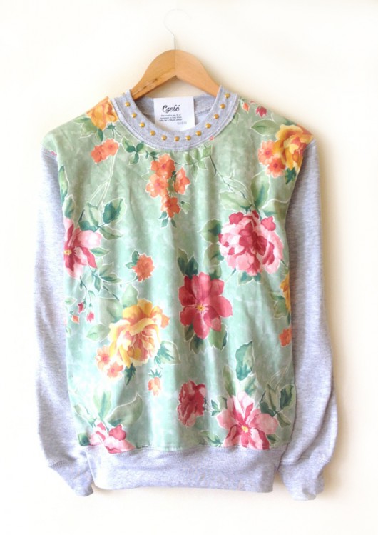 Bluza w botaniczne kwiaty - unikat  Yeah Bunny S deleted_12136308