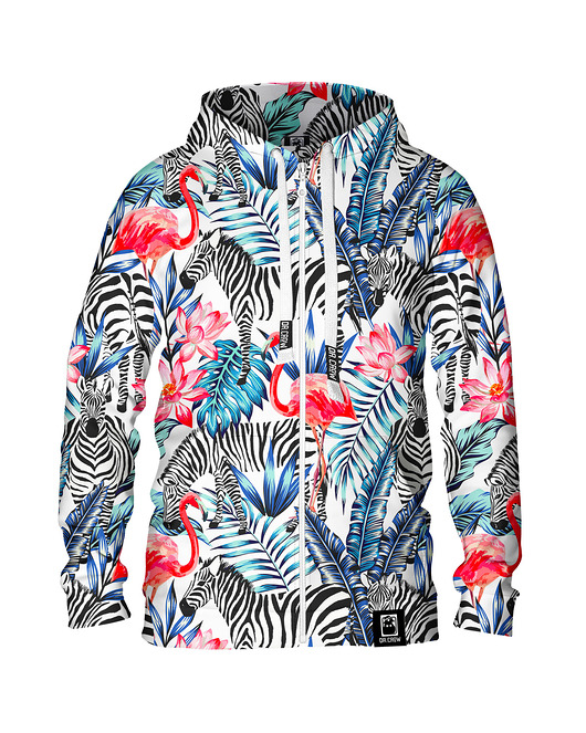 bluzy męskie Męska Bluza Expres Zamek DR.CROW Flamingi