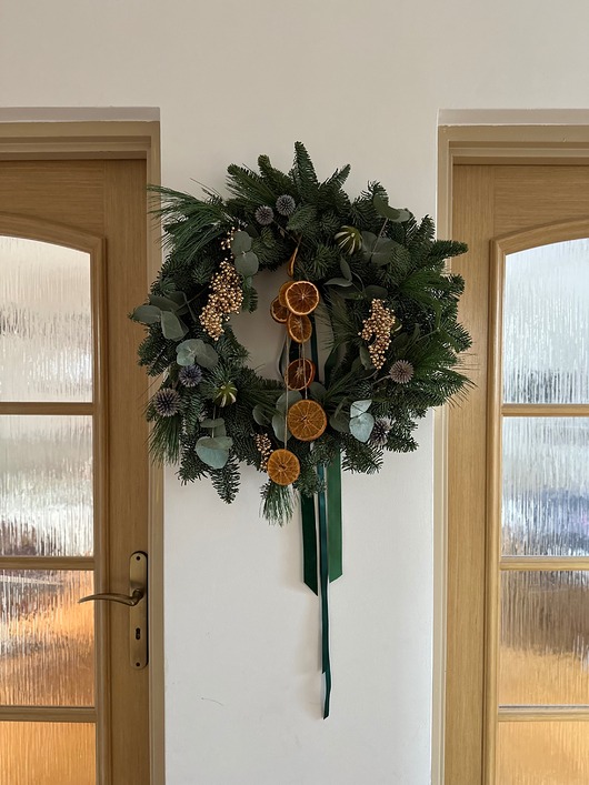 wianki bożonarodzeniowe Duży świąteczny wianek naturalny xxl