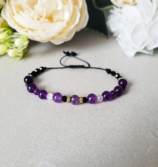 bransoletki z kamieni naturalnych RYBY- z Turmalinem Zodiakalna bransoletka